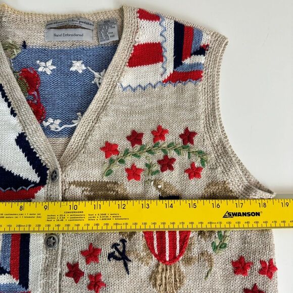 Vintage Northern Isles Petites Hand-embroidered Vest Americana PS - Picture 8 of 10